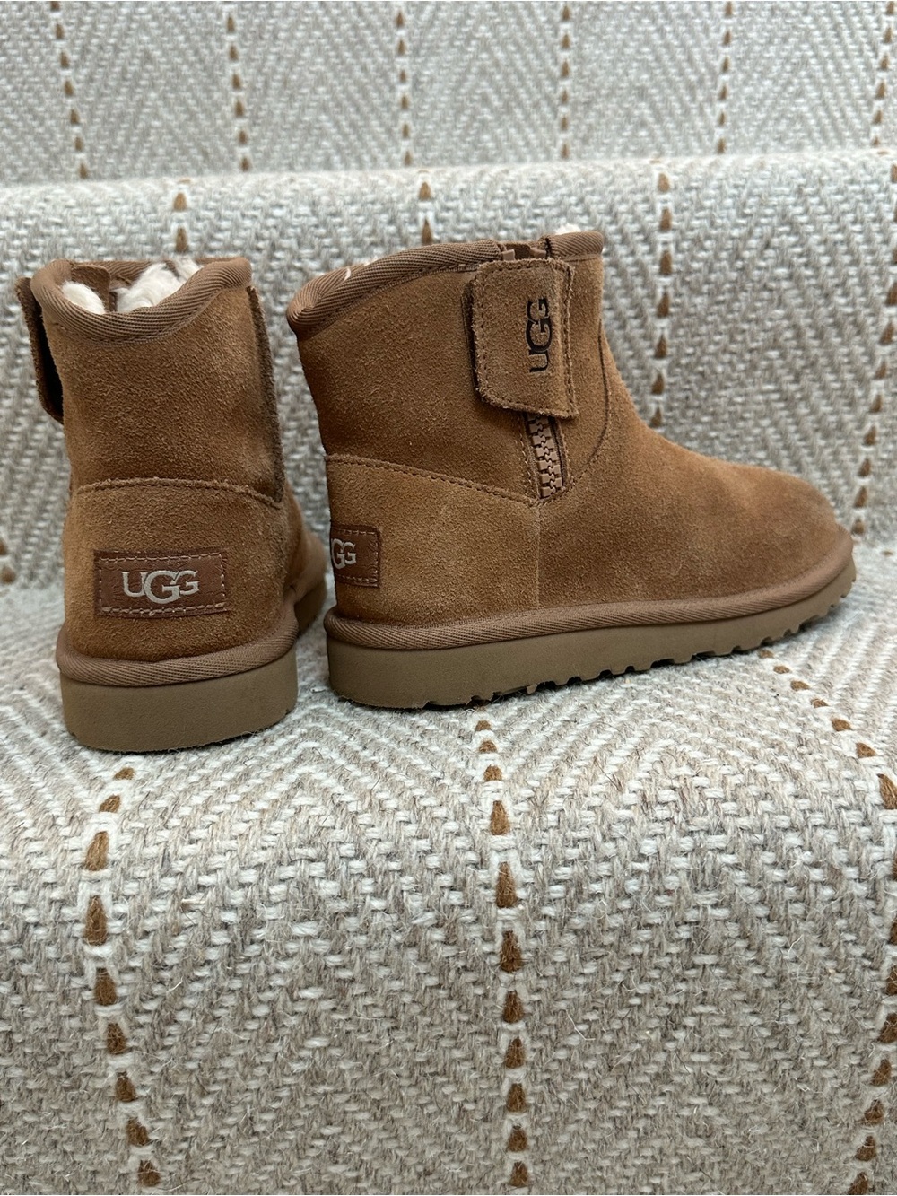 UGG Mini Suede Ankle Boots in Chestnut Brown